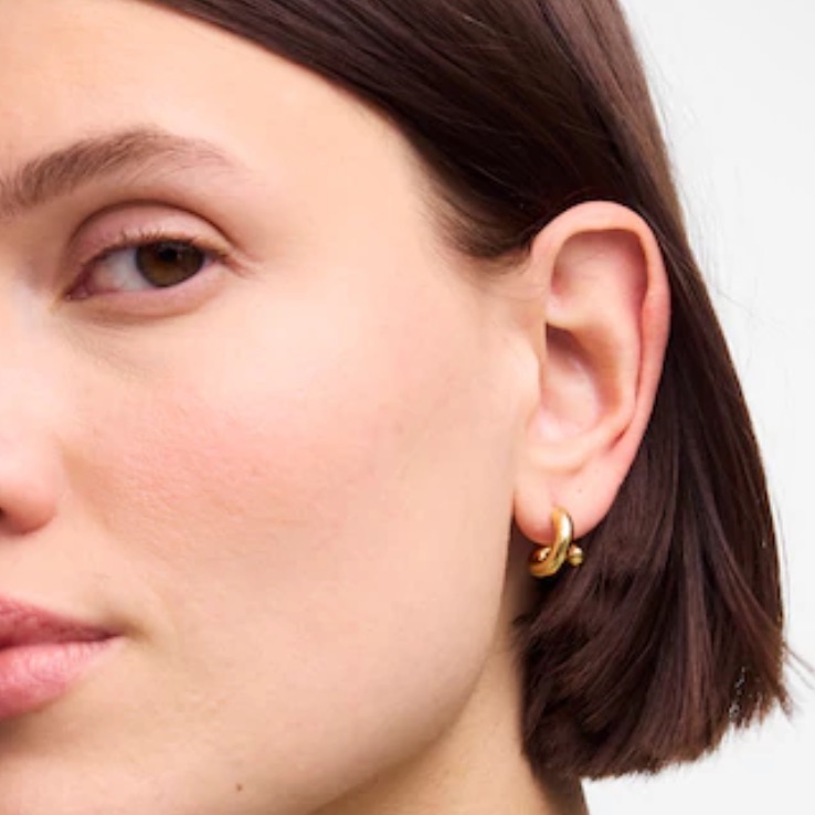 Madewell Demi Fine Twisted Huggie Hoop Earrings 14k Gold Over Sterling Silver